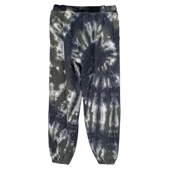 Electric & Rose Green Gray Tie Dye Swirl Textured Fleece Jogger Sweatpants SZ S - Picture 6 of 8